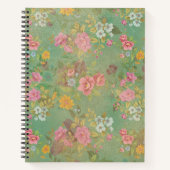 ヴィンテージ花スパイラルノートパソコエレガントン – フローラ ノートブック (正面)
