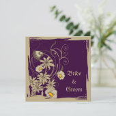 ヴィンテージ花セーブ・ザ・デート案内 招待状 (スタンド正面)