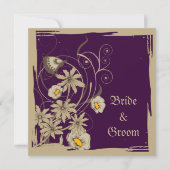 ヴィンテージ花セーブ・ザ・デート案内 招待状 (正面)