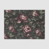 ヴィンテージ花ダークパープルファインアートデコパージュ 薄葉紙 (正面)