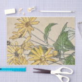 ヴィンテージ花ティッシュペーパー 薄葉紙 (クラフト)