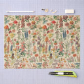 ヴィンテージ花ティッシュペーパー 薄葉紙 (クラフト)