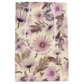 ヴィンテージ花デザイン ミディアムペーパーバッグ (正面)