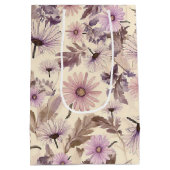 ヴィンテージ花デザイン ミディアムペーパーバッグ (裏面)