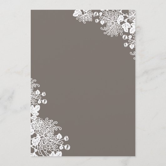 ヴィンテージ花ドリフトグレイ結婚のメニュー メニュー (裏面)