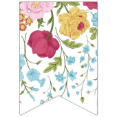 ヴィンテージ花ハッピーバースデーバナー バンティングフラッグ (第1の旗)