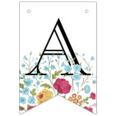 ヴィンテージ花ハッピーバースデーバナー バンティングフラッグ (第3の旗)