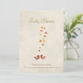 ヴィンテージ花パターンベビーシャワーの蝶 招待状 (スタンド正面)