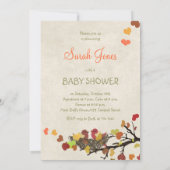 ヴィンテージ花パターンベビーシャワーの蝶 招待状 (裏面)