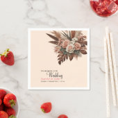 ヴィンテージ花パンパ結婚ス草 スタンダードカクテルナプキン (インサイチュ)