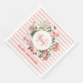 ヴィンテージ花ピンクのストライプ花モノグラム赤ちゃんシャワー (コーナー)