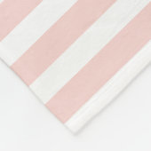 ヴィンテージ花ピンクストライプ色モノグラム フリースブランケット (角)