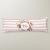 ヴィンテージ花ピンクストライプ色モノグラム ボディピロー (裏面)