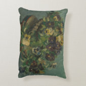 ヴィンテージ花ファンゴッホパンジーのバスケット アクセントクッション (裏面(縦))