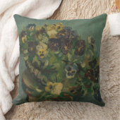 ヴィンテージ花ファンゴッホパンジーのバスケット クッション (ブランケット)