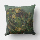 ヴィンテージ花ファンゴッホパンジーのバスケット クッション (裏面)