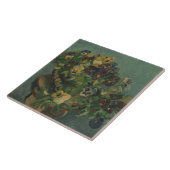 ヴィンテージ花ファンゴッホパンジーのバスケット タイル (側面)