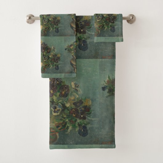 ヴィンテージ花ファンゴッホパンジーのバスケット バスタオルセット (インサイチュ)