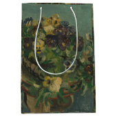 ヴィンテージ花ファンゴッホパンジーのバスケット ミディアムペーパーバッグ (正面)