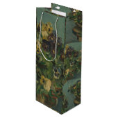 ヴィンテージ花ファンゴッホパンジーのバスケット ワインギフトバッグ (正面アングル)