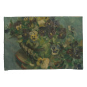 ヴィンテージ花ファンゴッホパンジーのバスケット 枕カバー (正面右)