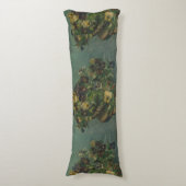 ヴィンテージ花ファンゴッホパンジー枕のバスケット ボディピロー (正面縦)