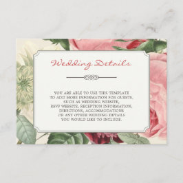 ヴィンテージ花フレーム結婚の詳細情報 エンクロージャーカード