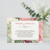 ヴィンテージ花フレーム結婚の詳細情報 エンクロージャーカード (スタンド正面)