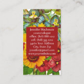 ヴィンテージ花フローライニシャルひまわり 名刺 (裏面)