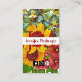 ヴィンテージ花フローライニシャルひまわり 名刺 (正面)
