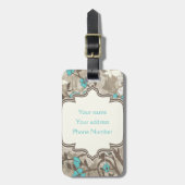 ヴィンテージ花フローラモノグラグランジグラム ラゲッジタグ (正面縦)