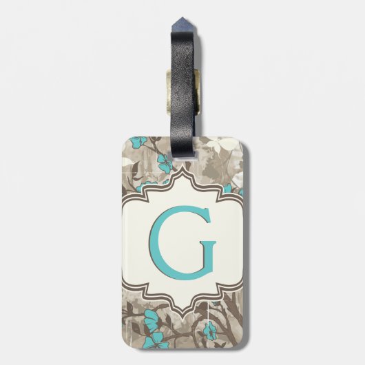 ヴィンテージ花フローラモノグラグランジグラム ラゲッジタグ (裏面縦)