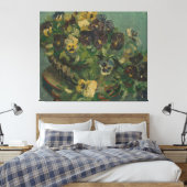 ヴィンテージ花フローラヴァンゴッホパンジーのバスケット キャンバスプリント (インサイチュ (寝室))