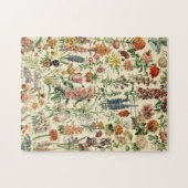 ヴィンテージ花フローラ植物図 ジグソーパズル (横)