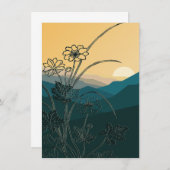 ヴィンテージ花フローラ植物自然植物芸術 サンキューカード (正面/裏面)