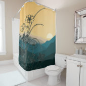 ヴィンテージ花フローラ植物自然植物芸術 シャワーカーテン (インサイチュ)