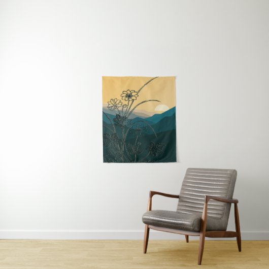 ヴィンテージ花フローラ植物自然植物芸術 タペストリー (インサイチュ)