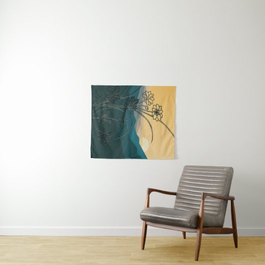 ヴィンテージ花フローラ植物自然植物芸術 タペストリー (インサイチュ(横))