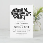 ヴィンテージ花フローラ結婚カップルのシャワー 招待状 (スタンド正面)