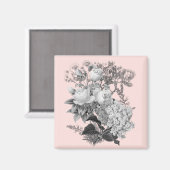 ヴィンテージ花プリント マグネット (正面/裏面)