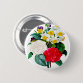 ヴィンテージ花ボタン 缶バッジ (正面&裏面)