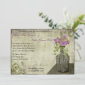 ヴィンテージ花ボトル結婚式招待状 招待状 (スタンド正面)