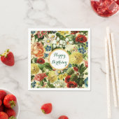 ヴィンテージ花モノグラムフローラ スタンダードカクテルナプキン (インサイチュ)