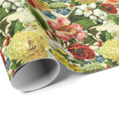 ヴィンテージ花モノグラムフローラ ラッピングペーパー (ロールコーナー)