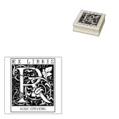 ヴィンテージ花モノグラムレターブックEx Libris ラバースタンプ (押印)