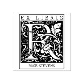 ヴィンテージ花モノグラムレターブックEx Libris ラバースタンプ (インプリント)