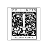 ヴィンテージ花モノグラムレターブックEx Libris ラバースタンプ (インプリント)