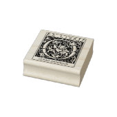 ヴィンテージ花モノグラムレターブックEx Libris ラバースタンプ (スタンプ)