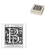 ヴィンテージ花モノグラムレターブックEx Libris ラバースタンプ (押印)