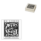 ヴィンテージ花モノグラムレターブックEx Libris ラバースタンプ (押印)